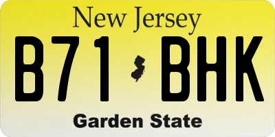 NJ license plate B71BHK