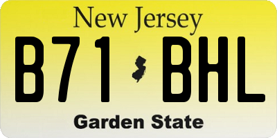 NJ license plate B71BHL