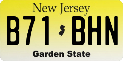NJ license plate B71BHN