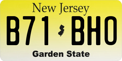 NJ license plate B71BHO