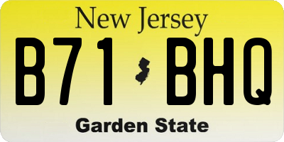 NJ license plate B71BHQ