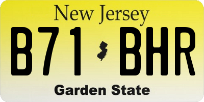 NJ license plate B71BHR