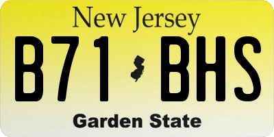 NJ license plate B71BHS