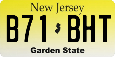 NJ license plate B71BHT