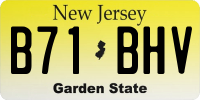 NJ license plate B71BHV