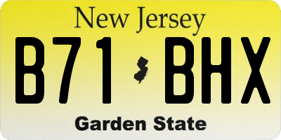NJ license plate B71BHX