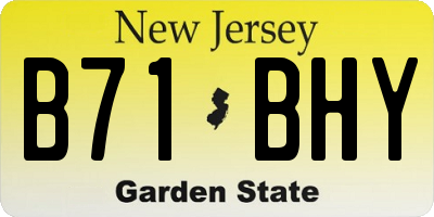 NJ license plate B71BHY