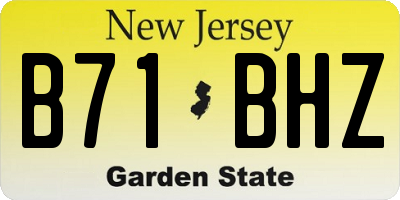 NJ license plate B71BHZ