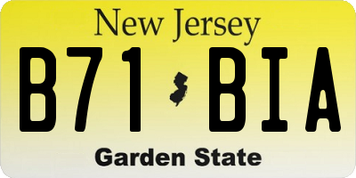 NJ license plate B71BIA