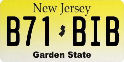 NJ license plate B71BIB