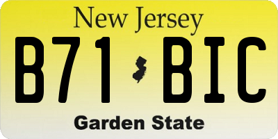 NJ license plate B71BIC