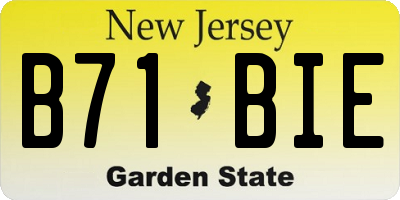 NJ license plate B71BIE