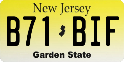 NJ license plate B71BIF