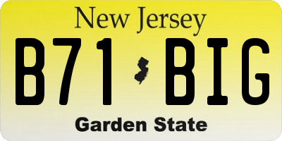 NJ license plate B71BIG