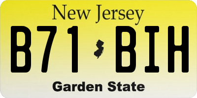 NJ license plate B71BIH