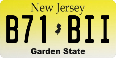 NJ license plate B71BII