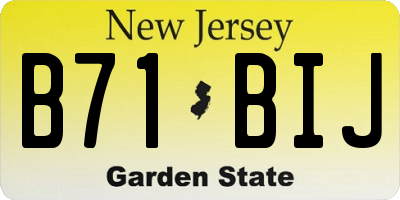NJ license plate B71BIJ
