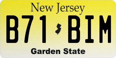 NJ license plate B71BIM
