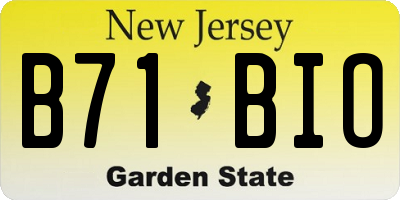 NJ license plate B71BIO