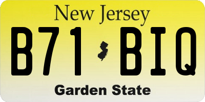 NJ license plate B71BIQ