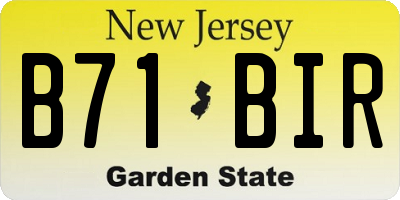 NJ license plate B71BIR