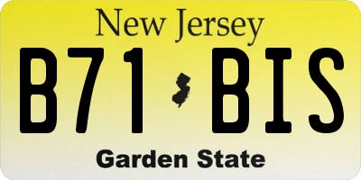 NJ license plate B71BIS