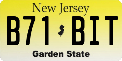 NJ license plate B71BIT