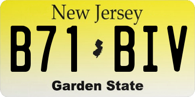 NJ license plate B71BIV