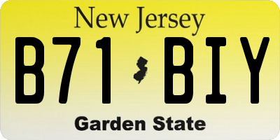 NJ license plate B71BIY