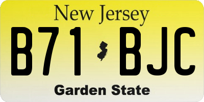 NJ license plate B71BJC
