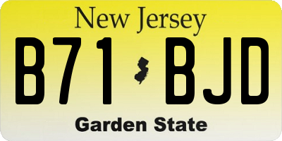 NJ license plate B71BJD
