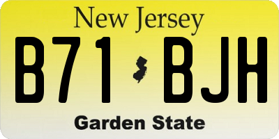 NJ license plate B71BJH