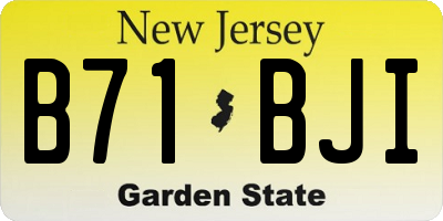 NJ license plate B71BJI