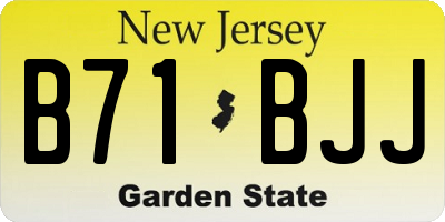 NJ license plate B71BJJ