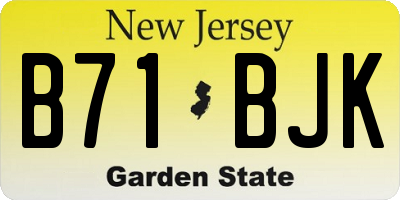 NJ license plate B71BJK