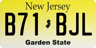 NJ license plate B71BJL