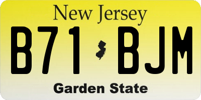 NJ license plate B71BJM