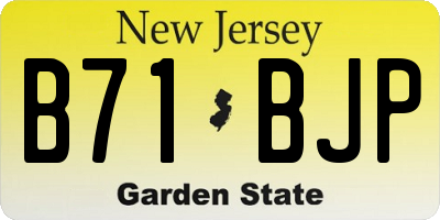 NJ license plate B71BJP