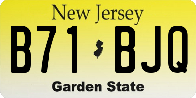 NJ license plate B71BJQ