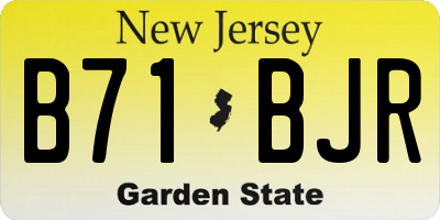 NJ license plate B71BJR