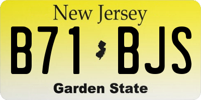 NJ license plate B71BJS