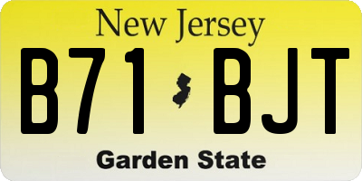 NJ license plate B71BJT
