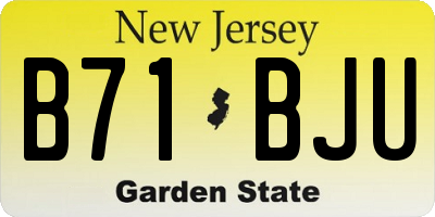 NJ license plate B71BJU