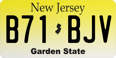 NJ license plate B71BJV