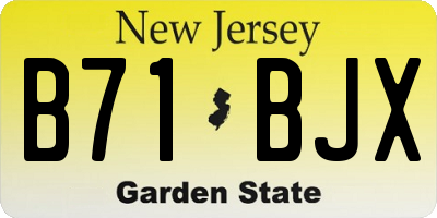 NJ license plate B71BJX