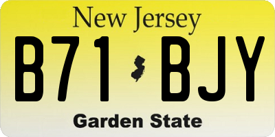 NJ license plate B71BJY