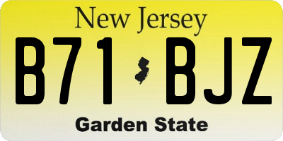 NJ license plate B71BJZ