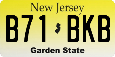 NJ license plate B71BKB