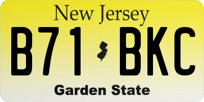 NJ license plate B71BKC
