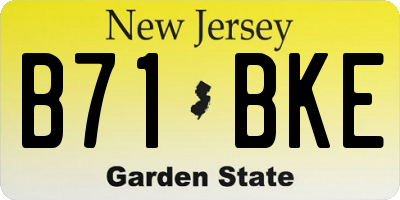 NJ license plate B71BKE
